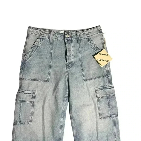 Mother Denim The Spinner Cargo Nerdy Light Wash Jeans Button Fly Size 29 NWT - Picture 4 of 8